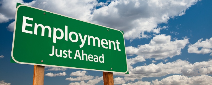 Employment Just Ahead Road Sign